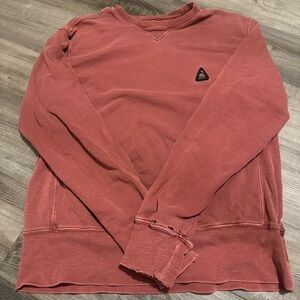 RVCA Rust Distressed Crewneck Sweater, Medium